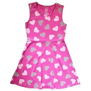 Girls Sz (M) 7/8 Pink Heart Dress - Wonder Nation - Valentine Spring